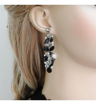 EVER FAITH Earrings Austrian Black Tone