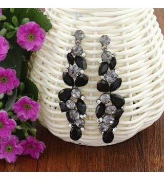 EVER FAITH Earrings Austrian Black Tone in Women's Drop & Dangle Earrings