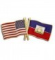 PinMart's USA and Haiti Crossed Friendship Flag Enamel Lapel Pin - CO119PEL3CD