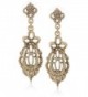 Downton Abbey "Gilded Age Carded" Gold-Tone Belle Epoch Bow Filigree Drop Earrings - C111FP3XW4Z