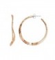 Copper Wavy Hammered Hoop Earrings with Post - C6187ZD32UL