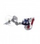 Patriotic Cowboy Cowgirl Earrings Silver tone