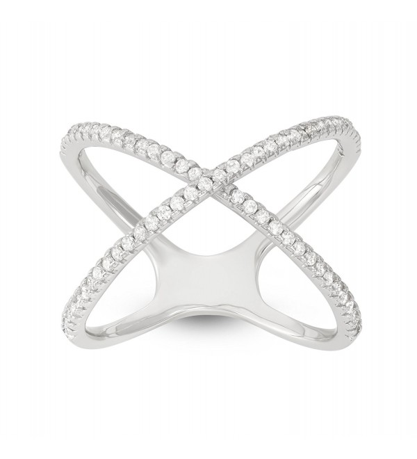 Sterling Silver CZ Women's "X" Ring - C2183GQ93AR