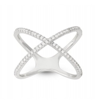 Sterling Silver CZ Women's "X" Ring - C2183GQ93AR