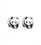 U7 Women Girls Stainless Steel Cute Panda Stud Earrings - CP12JE0ES8N