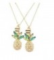 Lux Accessories Gold Tone Summer Sisters Pearl Pineapple BFF Necklace Set - CE17YHQ6DNS