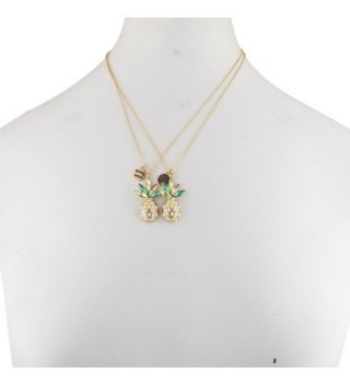 Lux Accessories Sisters Pineapple Necklace