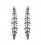 XZP Leaf Pattern Gold Dangle Earring Fashion Boho Leaves Long Earrings for Woman - Antique Silver - C5188LT20MD
