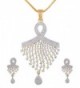 Ananth Jewels Peacock Shaped Zircon Fashion Jewelry Set Pendant Earrings for Women - CM125KO0XIB