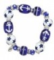 Clementine Design Kate & Macy Anchors Away Nautical Bracelet Painted Glass Beads Rhinestones - CX11769XAMT