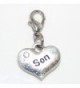 Pro Jewelry Clip-on "Son Heart w/ White Crystal" Charm Dangling - CL11M2IVX1F