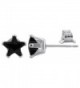 Gem Avenue 925 Sterling Silver 6mm Star Black Cubic Zirconia Post Back Stud Earrings - CT111DJA3KZ