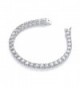 Women Wonderful 5mm Round Cubic Zirconia Tennis Bracelet- Measures 7.5 Inches - CI12IIBU0N1