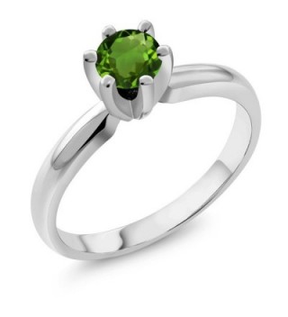 0.50 Ct Round Green Chrome Diopside 925 Sterling Silver Ring - CO11FE5SESN