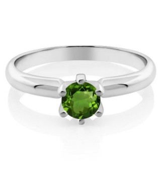 Round Chrome Diopside Sterling Silver