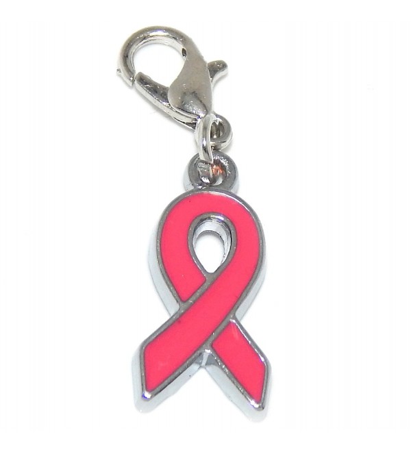 Jewelry Monster Clip-on "Pink Ribbon" Charm Bead - CT12IRMU199