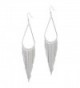 SELOVO Long Tassel Dangle Earrings Boho Bohemian Teardrop Earrings Silver Tone - C9180K24S8D