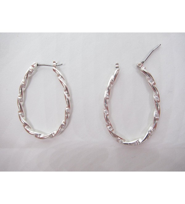 Holiday Specials- Hoop Earrings with a Silver Twist - C8119O2WSKR