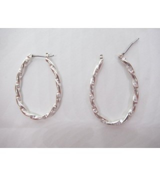 Holiday Specials- Hoop Earrings with a Silver Twist - C8119O2WSKR