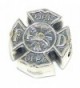 Solid 925 Sterling Silver "Fireman's Shield" Charm Bead - CG12NVDXIG0