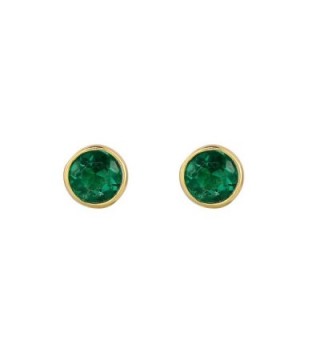 Sterling Silver Created Emerald Earrings