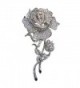 TTjewelry Beautiful Fashion Rose Flower Bud Austrian Crystal Brooch Pin B20475200 - White - C612B40G76R