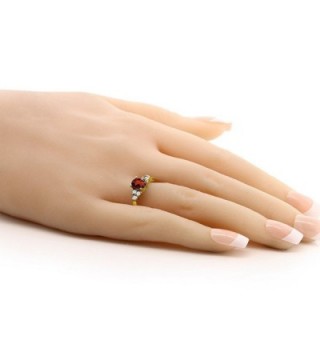 Garnet Yellow Plated Silver Available in Women's Statement Rings