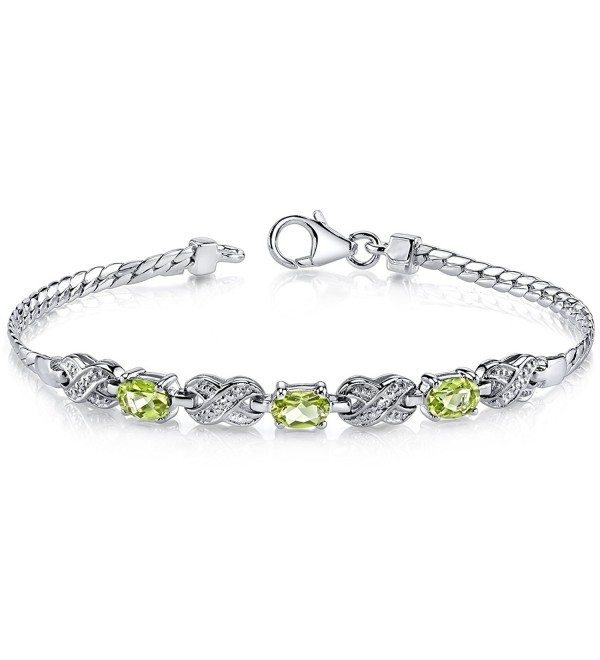 Peridot Bracelet Sterling Silver 1.50 Carats Oval Cut - CH111PMCS8B