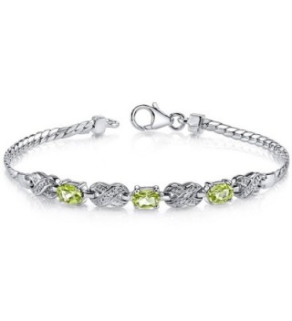 Peridot Bracelet Sterling Silver 1.50 Carats Oval Cut - CH111PMCS8B