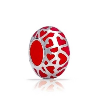 Bling Jewelry Red Enamel Open Love Cut Out Heart Charm Bead .925 Sterling Silver - CM118L0BFB1