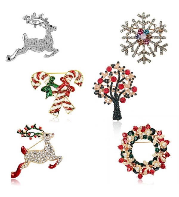 Christmas Brooch Pin Set Women - C312O9ZT6O7