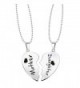 Paris Selection Mother & Daughter 2 Piece Matching Magnetic Set of Split Hearts Necklace - CM12NRK67Z7