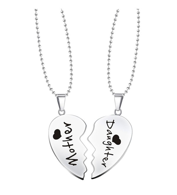 Paris Selection Mother & Daughter 2 Piece Matching Magnetic Set of Split Hearts Necklace - CM12NRK67Z7