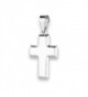 Tiny Cross Pendant .925 Sterling Silver Criss cross Chunky Small High Polish Charm - CF182SU7UQK
