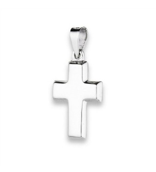 Tiny Cross Pendant .925 Sterling Silver Criss cross Chunky Small High Polish Charm - CF182SU7UQK