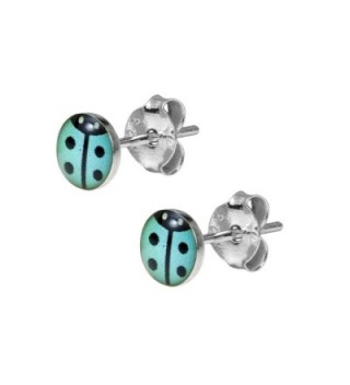 Petite Beetle Sterling Silver Earrings
