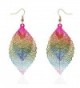 NOVMAY Womens Double Leaf Lightweight Vintage Design Earrings for Women Girls - Colorful - C61880ADMH2