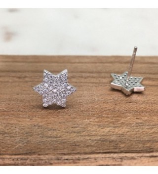 Sterling Zirconia Geometric Hexagram Earrings in Women's Stud Earrings