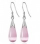 Wonvin Dangle Earrings- Women 925 Silver Plated Opal Drop Dangle Earrings Jewelry Color Pink - CC12G8KSFXV