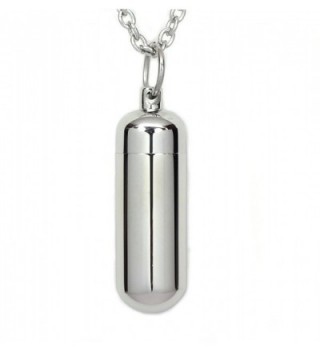 Stainless Steel Capsule Pill Pendant with Glass Tube Cremation Urn Medicine Necklace Fill Kit - CP12CX9MJY7