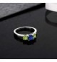 Simulated Sapphire Peridot Sterling 3 Stone in Women's Statement Rings