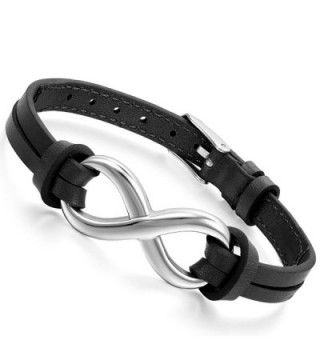 Flongo Stainless Infinity Friendship Wristband - black - CL12GV914W3