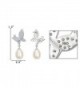 EleQueen Sterling Freshwater Cultured Butterfly in Women's Drop & Dangle Earrings