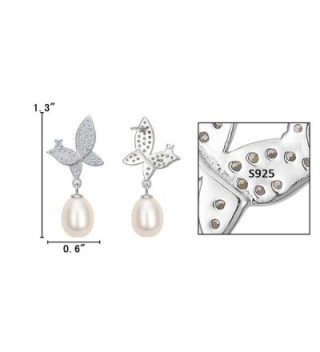 EleQueen Sterling Freshwater Cultured Butterfly in Women's Drop & Dangle Earrings