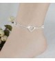 VANKER 1Pc Stylish Lady Crystal Rhinestone Silver Plated Heart Shape Ankle Chain Anklet - CC121MOPVFX