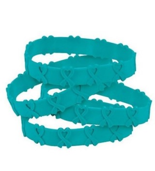 50 Teal Awareness Pop-Out Bracelets Ovarian cancer- cervical cancer- uterine cancer- Anxiety disorders - CP1261J33Z9