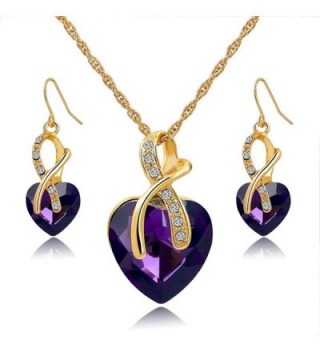 Jewelry Necklace Earrings Gift Hero Austrian - Purple - CJ1868CWZZ9