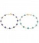 Gold Overlay with Navy Blue and Light Blue Mini Evil Eye Style 7.5 Inch Clasp Bracelet Set (T-326 + T-328) - C311JXWN6ZJ