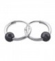 925 Sterling Silver Black Beaded 12mm Endless Hoop Earrings 18356 - C912D0DNAKB