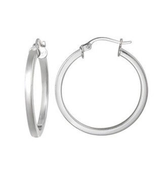 Hoops & Loops Sterling Silver 2mm High Polished Square Small Hoop Earrings - CV12CLAMI7F